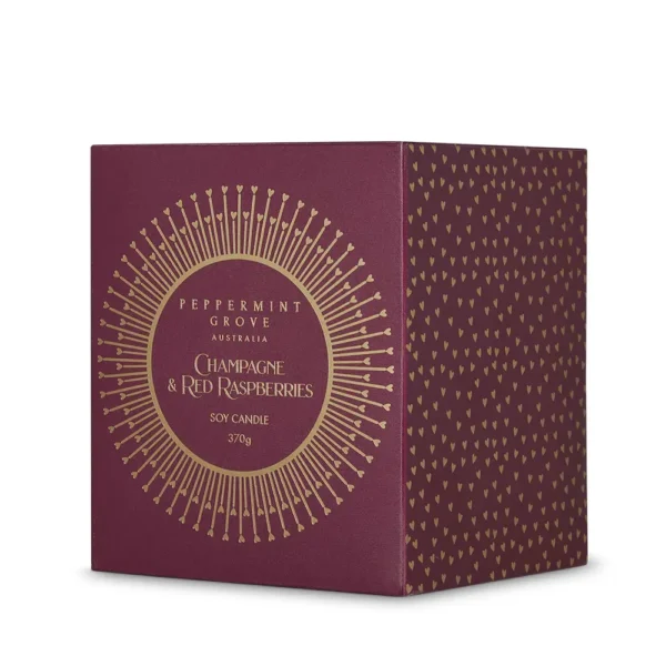 Peppermint Grove Champagne & Red Raspberries | Large Candle 370g - Image 3